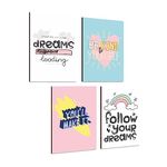 PAPER PLANE DESIGN Poster Frames Black Wall Hangings Size- 8.25 x 11.75 inch, Set of 4, Motivational Quotes D4 (D)