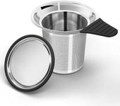 INNAWERK FineBru Tea Infuser for Loose Tea with Lid, Extra Fine Mesh 304 Stainless Steel Strainer with Heat Proof Handle, Tea Leaf Filter for Brewing & Steeping Leaves in Cups & Mugs (Pack of 1)