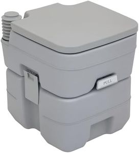 Outsunny Portable Toilet for Adults, Flushable Travel Toilet with Lid and 2 Detachable Tanks, Camping Toilet for Hiking, Trips, 5.3 Gallon (20L), Grey