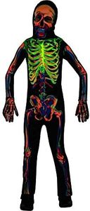Amscan Children's Halloween Glow in The Dark Skeleton Fancy Dress Costume, Size 8-10 Years