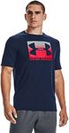 Under Armour Men's Boxed Sportstyle Short-Sleeve T-Shirt, Academy Blue (408)/Red, X-Large Tall