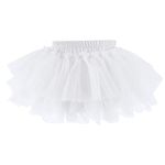 Baby Girls Tutu Skirt with Diaper Cover Toddler Birthday Party Dance Pettiskirt White