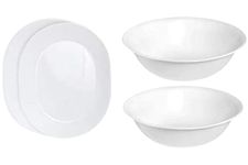 Corelle 12-1/4-Inch Serving Platter, Winter Frost White - 2-Pack with 2-Quart Serving Bowl, Winter Frost White 2PK - Bundle Set of 4