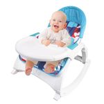 Webby Newborn To Toddler Portable Baby Rocker Plate,Feeding Chair Vibration & Soothing Music Infant,Detachable Food Tray,Rocker Recline Feature Adjustment Backrest 0 To 2 Years Baby - Blue