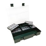 CARP ON - Fishing System Tackle Box 10 Sectioned Specialist Terminal Storage Solution - 29 x 5 x 23 cm - With 6 Multi Boxes - Ideal for for Specimen Carp and Predatory Fishing [19-0402]