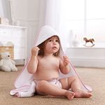 Clair de Lune | Baby Hooded Towel | Stars & Stripes in Pink | Baby Bath Essentials | Newborn Essentials