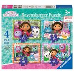 Ravensburger Gabby’s Dollhouse Jigsaw Puzzles for Kids Age 3 Years Up - 4 in a Box (12, 16, 20, 24 Pieces) - Educational Toys for Toddlers