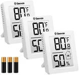 Geevon Indoor Thermometer Room Temperature Monitor,3 Pack Temperature Humidity Gauge Thermometer Hygrometer with Battery for Home, Office, Greenhouse, White