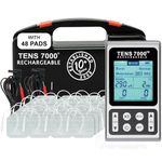 TENS 7000 Rechargeable TENS Unit Muscle Stimulator with 48 Pack of TENS Unit Replacement Pads