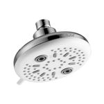 Ruhe® Delta 3-Spray Multifunction Overhead Shower | 4.5 inches | Without Arm | Rainfall Showerhead with Easy-to-Clean Silicon Nozzles | Round Rain Shower for Bathroom | Chrome Finish