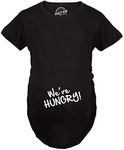 Crazy Dog T-shirts Maternity We're Hungry Funny Baby Bump Pregnancy Announcement T shirt (Black) - S