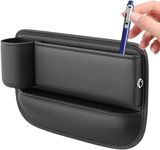 Car Console Side Pocket Leather Car Seat Storage Box Multifunctional Storage Pocket Pouch with Cup Holder Car Organizer Front Seat Console for Phone Wallet Cards Keys Notepad Organize Document (Left)