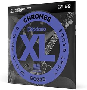 D'Addario, 4 XL Chromes Electric Guitar Strings, Light, 12-52 (ECG25)