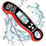 DOQAUS Instant Read Meat Thermometer, IP67 Waterproof Food Thermometer for Cooking with Folding Probe Backlit Calibration, Temperature Probe for Turkey BBQ Grill Candy