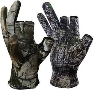 Camo Hunting Gloves Fingerless Turkey Hunting Glove Lightweight Anti-Slip Fishing Gloves Outdoor Hunting Camouflage Gear Archery Accessories for Men Women