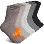 SIMIYA Mens Wool Socks Winter Socks Knitting Soft Warm Thick Socks for Boots Ski Hiking, Multicolor-01