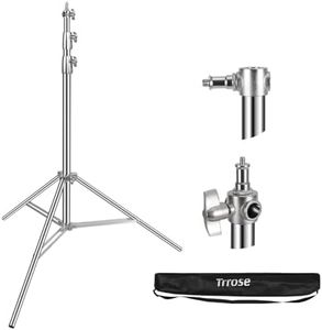 Trrose 9.2ft/280cm Heavy Duty Light Stand - Spring Cushioned Light Stand, High Stable Light Stand Photography with Carry Bag, Stand Light for Strobe Light, Softbox, Reflector, Ring Light and Flashes