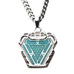 Marvel Iron Man Arc Reactor Glow-in-The-Dark Stainless Steel Pendant Necklace with 60cm Chain. Official Licensed Jewelry, Blue, One Size., 22 inches chain lenght, Stainless Steel, na