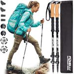 Foxelli Carbon Fiber Trekking Poles – Collapsible, Lightweight, Shock-Absorbent, Hiking, Walking & Running Sticks with Natural Cork Grips, Quick Locks, 4 Season/All Terrain Accessories and Car