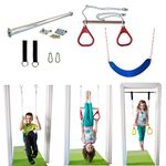 Indoor Swing by DreamGYM - Trapeze Bar & Gymnastic Rings Combo and Rope Swing for Doorway Gym