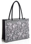 H&B Unisex-Adult Jute Casual Shopper Bag, Gray