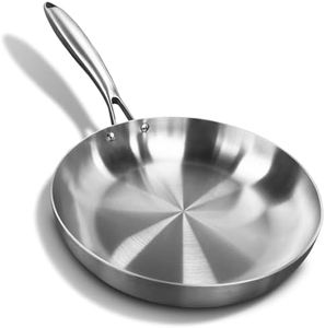 Stainless Steel Frying Pan, Tri-Ply Stainless Clad Skillets,Fry Pan Professional Cookware - Induction Compatible(30cm)