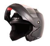 Vega Crux ISI Certified Flip-Up Helmet for Men and Women with Clear Visor(Black, Size:M)