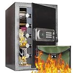 3 Cub Home Safe Box Fireproof Waterproof, Security Safe with Digital Keypad and Built in Lock Box, Fireproof Bag With Lock, Fireproof Safe for Home Firearm Medicine Improtant Papers Valuables