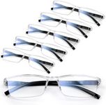 Gaoye 6PCS Reading Glasses Men - Unbreakable Blue Light Blocking Computer Readers Women - Stay Clear Magnifying Vision