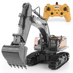 Upgraded Charging Remote Control Excavator 22-Channel Full-Function RC Excavator Engineering Vehicle 1:14 2.4Ghz Lighting & Sound Effects of Remote Control Engineering Excavator for Children & Adults