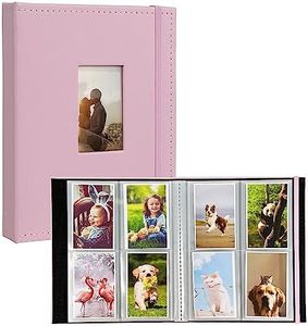 Photo Albums, 208 Pockets PU Leather Mini Album Compatible with Fujifilm Mini 7s 8 8+ 9 25 26 50s 70 90 Film,PIC-300 Z2300 Film Instant Camera,Pink