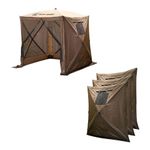 CLAM Quick-Set Traveler 6' x 6' Portable Pop-Up Outdoor Camping Gazebo Screen Tent Canopy Shelter and Carry Bag with 3 Wind and Sun Panels Accessory