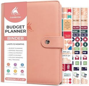 Clever Fox Budget Planner Binder – Monthly Financial Organizer Book with Pockets, Bill Tracker, Expense Tracker & Cash Envelopes – Undated Finance Journal for Budgeting – 7″ x 9″ (Peach Pink)