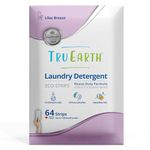 Tru Earth Platinum - Heavy Duty Laundry Detergent Sheets - Up to 128 Loads (64 Sheets), Lilac Breeze Scent - Ultra-Concentrated Strips Formula - Eco-Friendly, Hypoallergenic Travel Laundry Sheets