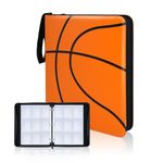 CLOVERCAT Waterproof Trading Card Binder, Storage Book with 3 Rings, 720 Double Sided Pocket Album Compatible with Cards, Amiibo, Yugioh, MTG and Other Sports Cards (Basketball, 9 Pocket)