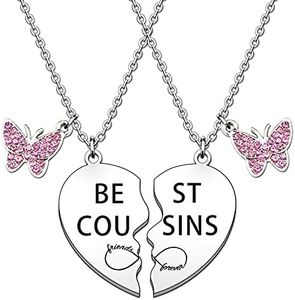 HULALA Migliori regali cugino collane per 2 ragazze di corrispondenza puzzle cuore ciondolo collana set compleanno regali di Natale per cugini, 100%