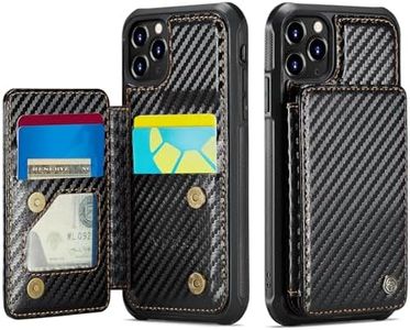 Vinich for iPhone 11 Pro Max Wallet Case with Card Holder, RFID Blocking Credit Slots Kickstand Shockproof Phone Cover Fit for iPhone 11 Pro Max 6.5" Carbon Black