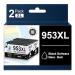 953XL Black Ink Cartridges for HP 953XL Ink Cartridges Multipack and HP 953 Black,Not Affected by Upgrade, Work for HP Officejet Pro 7720 7730 7740 8210 8710 8720 8725 8730 8740 Printer，953XL 2BK