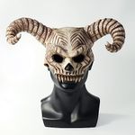 Evil Demon Sheep Horn Skull Mask Skeleton Ghost Mask Halloween Costume Masquerade Mask Headgear Props