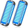 BASIKER BS4 Marine LED Underwater Boat Lights (2 x 3000LM 84LED 180° Blue) 10V-36V 316 Stainless Upgrade IP68 Waterproof, Surface Mount for Cruise Ship Yacht Boat Sailboat Pontoon Transom Deck Light
