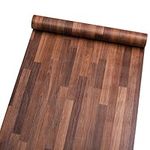 Self Adhesive Wood Butcher Block Contact Paper for Kitchen Countertop Cabinets Door Table Desk Furniture Decal Wallpaper 15.7X117 Inches (Dark Color)