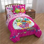 Shopkins 4 Piece Bedding Full Sheet Set | Fitted | Flat | 2 Design Pillowcases