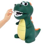 Lirunshe Piggy Bank for Boys, Unbreakable Plastic Dinosaur Piggy Bank for Kids, Children's Money Bank Coin Bank, Gifts for Birthday Christmas Baby Shower