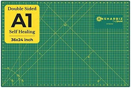 Crafty World 24 x 36 Cutting Mat for Sewing, Self Healing Double Sided Quilting Crafts Mat - Fabric Cutting Mat - Non Slip surface - Rotary Cutting Board Green