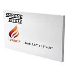 SIMOND STORE Ceramic Fiber Insulation Board - 2300F Rated - 0.47" x 12" x 24" - Pack of 1 - Fireproof Insulation Board for Wood Stoves, Pizza Ovens, Forges, Kilns, Furnaces, Fireplaces, Boilers