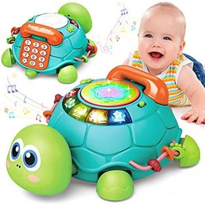 Baby Toys 6 to 12 Months, Musical Turtle Crawling Baby Toys for 12-18 Months, Early Learning Educational Toy with Light & Sound, Birthday Toy for Infant Toddler Boy Girl 7 8 9 10 11 month 1-2 Year Old