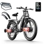 Shengmilo-S600 26” Electric Bike for Adults, 2000W Dual Motors Ebike, 31MPH, 48V 17.5AH Samsung Battery, E-Mountain Bicycle, Full Suspension Double Shoulder Fork & DNM Rear Shock, LCD Color Display