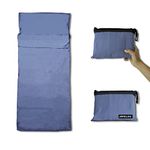 Lightweight Sleeping Bag Liner Camping Travel Sheets Ultralight Sleeping Bag Sack for Backpacking Hiking Hotel Hostels and Traveling, Stuff Sack Included (Grey Blue)