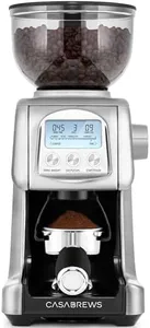 CASABREWS Electric Coffee Grinder, Conical Burr Coffee Bean Grinder with 77 Precise Grind Settings, Intelligently Grinds from Espresso to French Press, Gift for Coffee Lovers, Brushed Stainless Steel