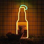 Palm Tree Bottle Neon Sign for Wall Decor Beer Bar Home Art Neon Light Handmade LED Neon Lights Signs with Dimmer for Man Cave Bedroom Office Hotel Pub Cafe Recreation Room Wall Artwork Sign Decor(17X6inches)